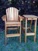 Click to enlarge image Unstained Directors Chair and Table - Coaches Chair - 