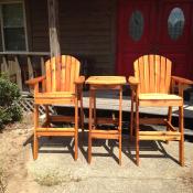Click to enlarge image Driectors Chairs and Table in warm cedar stain - Coaches Chair -