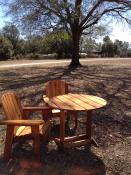 Click to enlarge image 2 Garden chairs and 36" Round Table - 36" Round Table - 