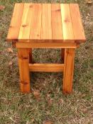 Click to enlarge image Cedar stained 20" table - Square Side Table: - Great Table to hold your drink or a snack!