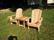 Click to enlarge image Table featured in comfortable Adirondack Set - Square Side Table: - Great Table to hold your drink or a snack!